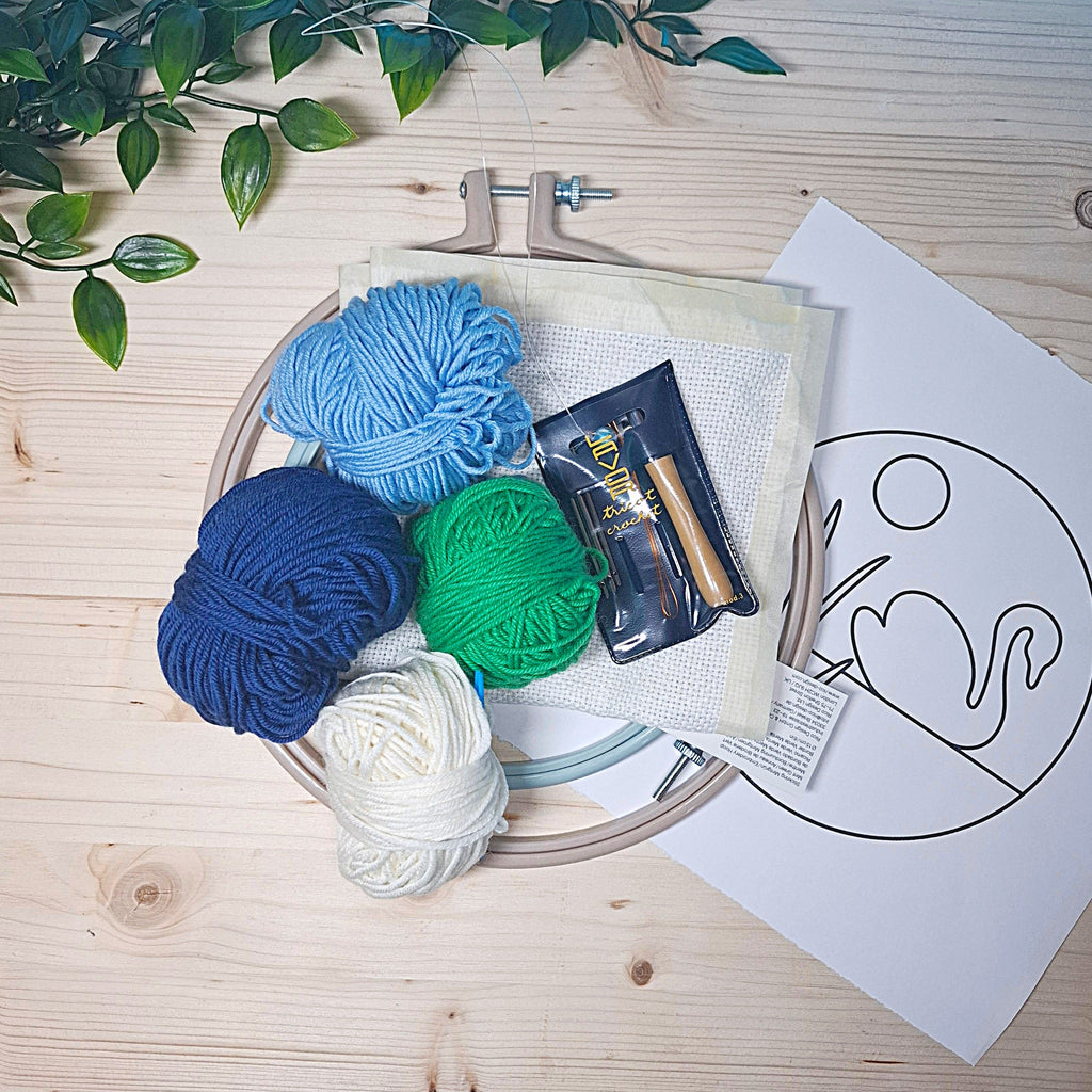 contenuto del kit punch needle principianti "incanto di luna"