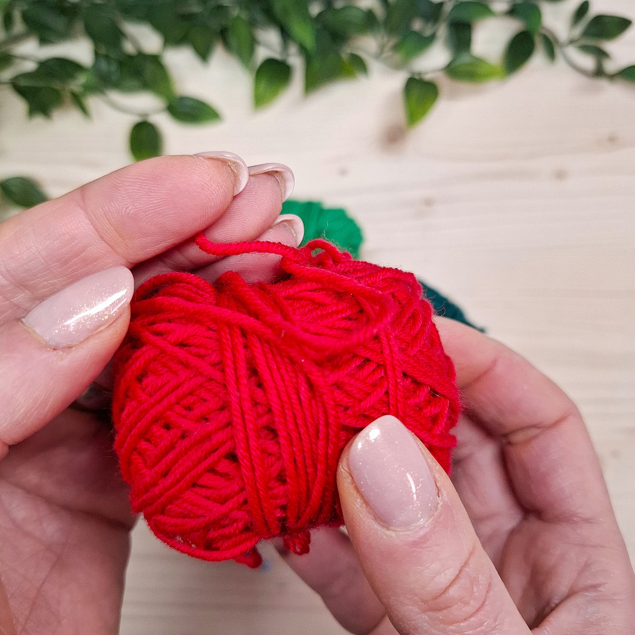 dettaglio della lana utilizzata per il kit punch needle per principianti