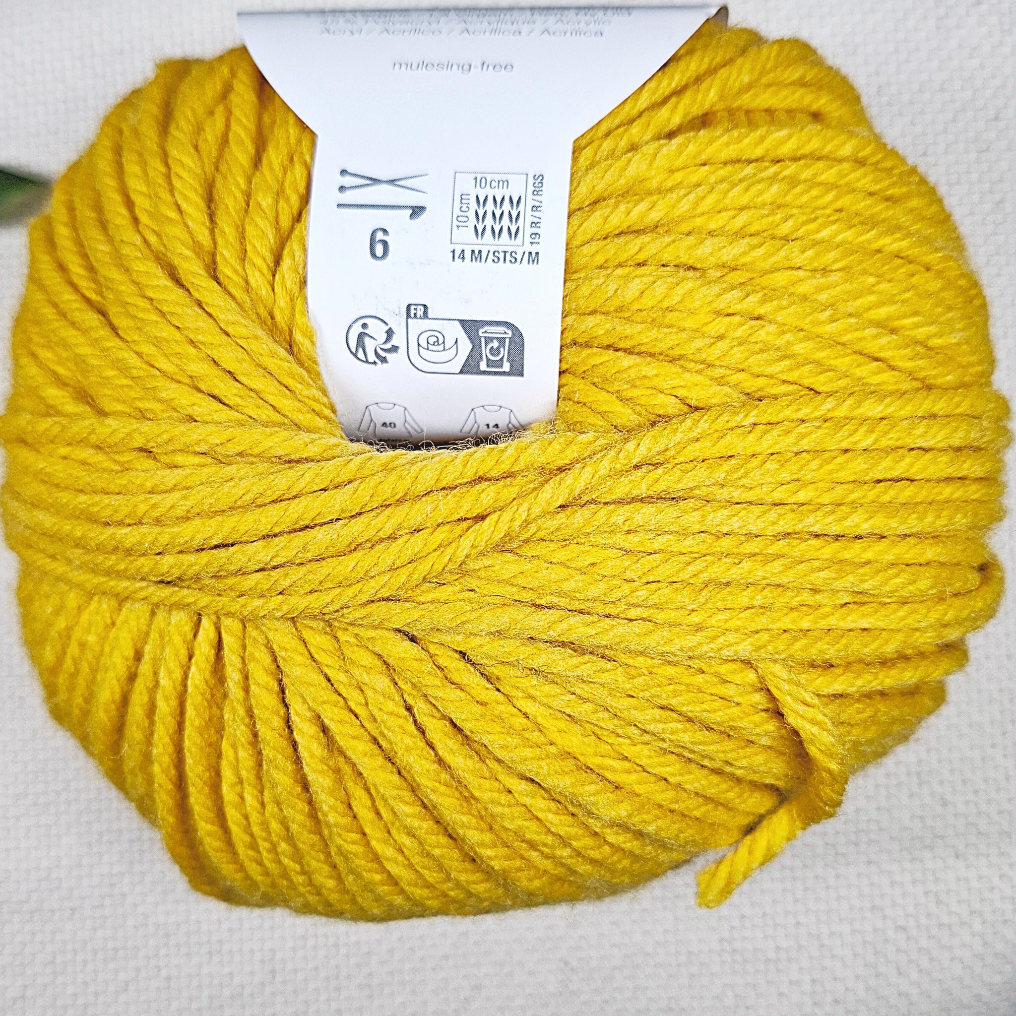Filato punch needle spessore Chunky giallo
