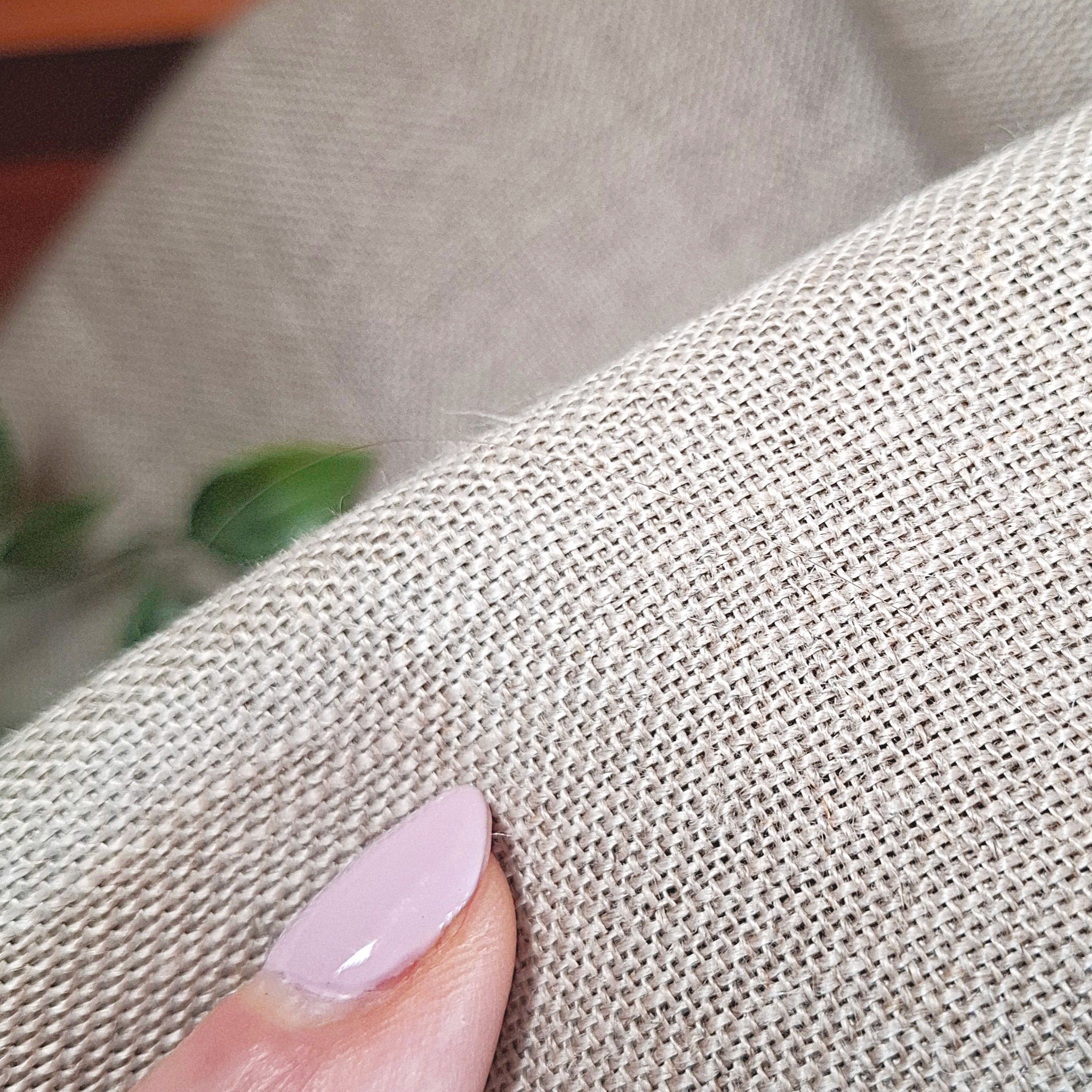 dettaglio ravvicinato della trama del tessuto di lino