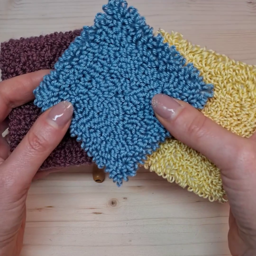 video punch needle Lavor con le 3 punte: viene passata in esame ogni punta facendo vedere l'effetto che crea